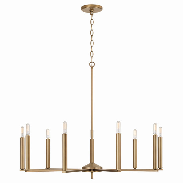 Capital Lighting - 448691AD - Nine Light Chandelier - Portman - Aged Brass from Lighting & Bulbs Unlimited in Charlotte, NC