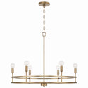 Six Light Chandelier from the Fuller Collection in Aged Brass Finish by Capital Lighting