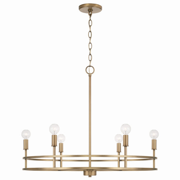 Capital Lighting - 448761AD - Six Light Chandelier - Fuller - Aged Brass from Lighting & Bulbs Unlimited in Charlotte, NC