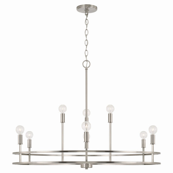 Nine Light Chandelier from the Fuller Collection in Brushed Nickel Finish by Capital Lighting