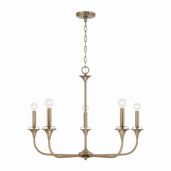 Capital Lighting - 448951AD - Five Light Chandelier - Presley - Aged Brass from Lighting & Bulbs Unlimited in Charlotte, NC