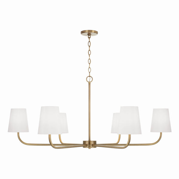 Six Light Chandelier from the Brody Collection in Aged Brass Finish by Capital Lighting