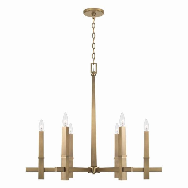 Capital Lighting - 449661AD - Six Light Chandelier - Blake - Aged Brass from Lighting & Bulbs Unlimited in Charlotte, NC