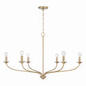 Six Light Chandelier from the Dolan Collection in Matte Brass Finish by Capital Lighting