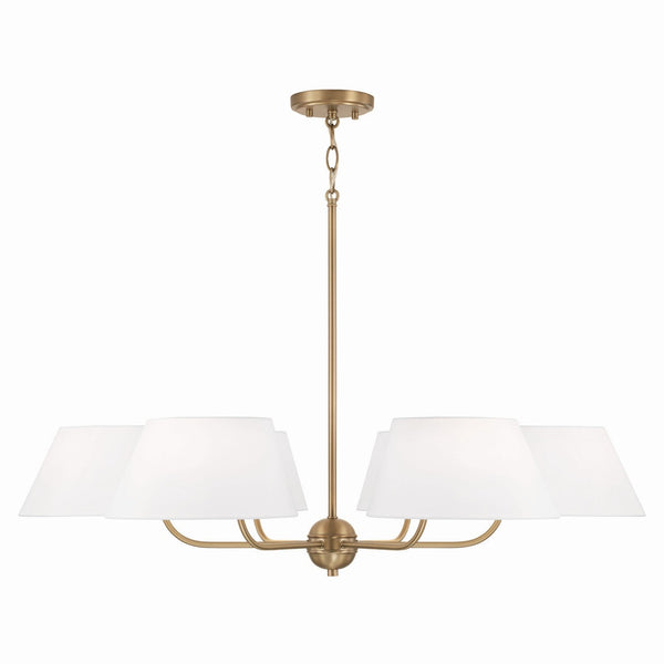 Six Light Chandelier from the Welsley Collection in Aged Brass Finish by Capital Lighting