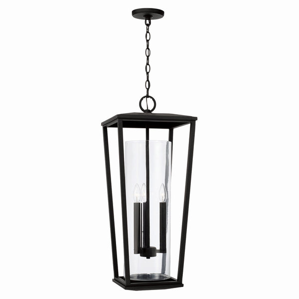 Three Light Outdoor Hanging Lantern from the Elliott Collection in Black Finish by Capital Lighting