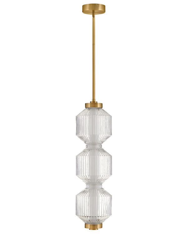 Fredrick Ramond - FR41467LCB - LED Convertible Pendant - Reign - Lacquered Brass from Lighting & Bulbs Unlimited in Charlotte, NC