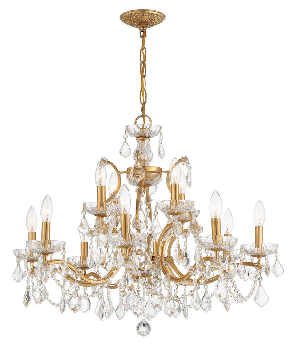 Crystorama - 4456-GA-CL-MWP - 12 Light Chandelier - Filmore - Antique Gold from Lighting & Bulbs Unlimited in Charlotte, NC