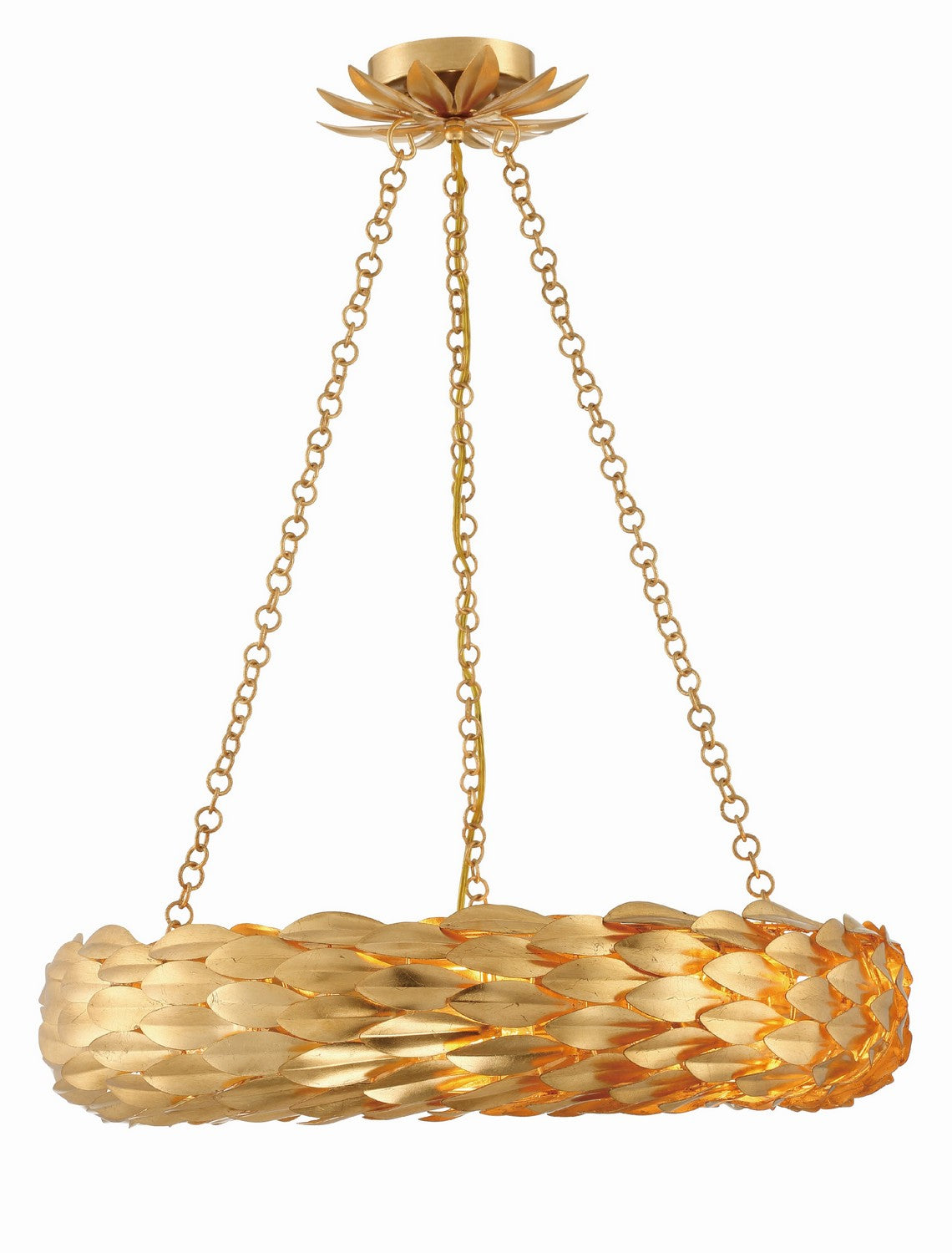 Crystorama - 536-GA - Six Light Pendant - Broche - Antique Gold from Lighting & Bulbs Unlimited in Charlotte, NC