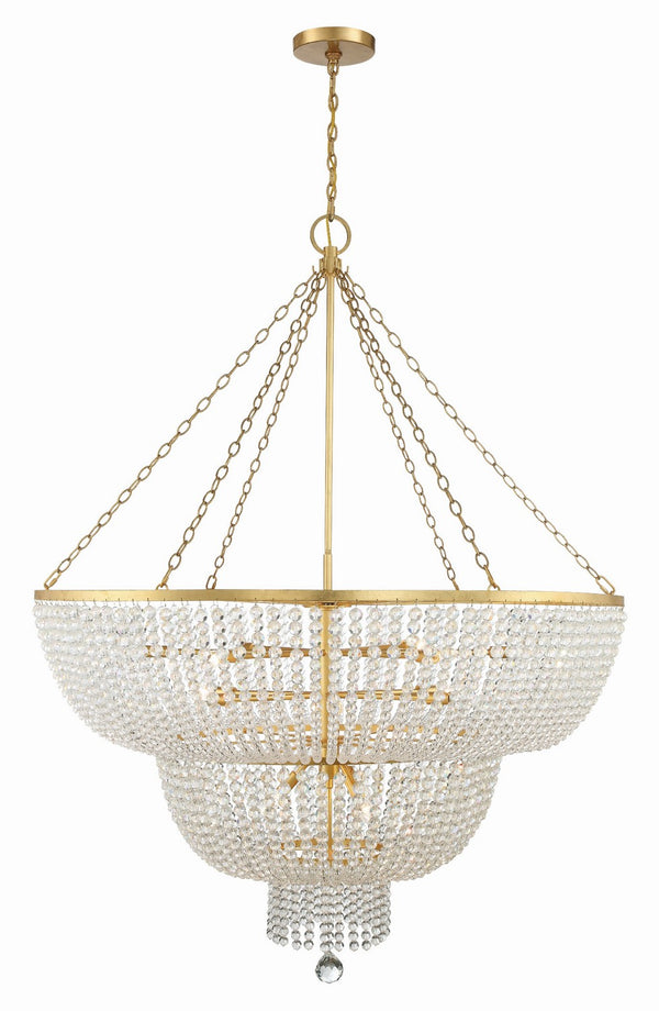 Crystorama - 614-GA - 15 Light Chandelier - Rylee - Antique Gold from Lighting & Bulbs Unlimited in Charlotte, NC