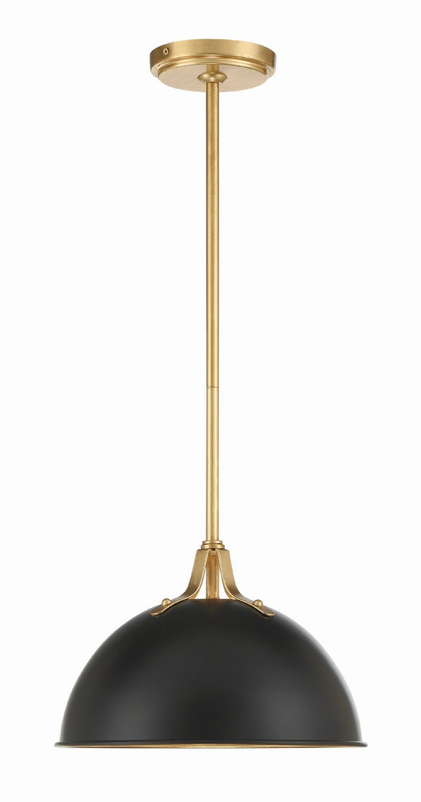 Crystorama - SOT-18013-MK-GA - One Light Pendant - Soto - Matte Black / Antique Gold from Lighting & Bulbs Unlimited in Charlotte, NC