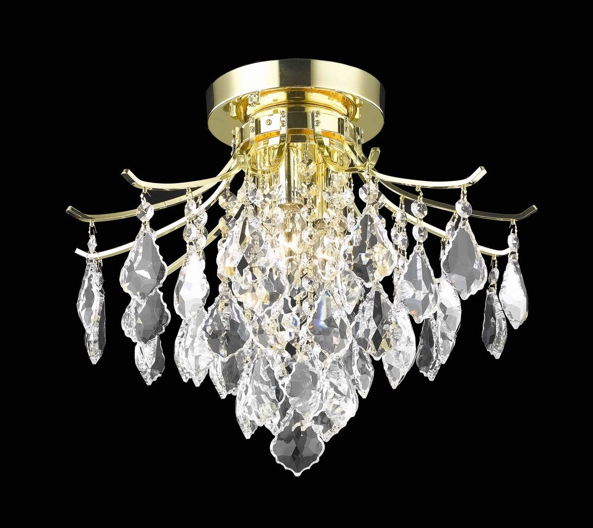 Elegant Lighting - LD8100F16G - Three Light Flush Mount - Amelia - Gold from Lighting & Bulbs Unlimited in Charlotte, NC