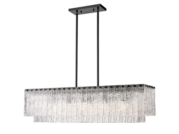 Z-Lite - 1943-42L-MB - Five Light Island Pendant - Glacier - Matte Black from Lighting & Bulbs Unlimited in Charlotte, NC