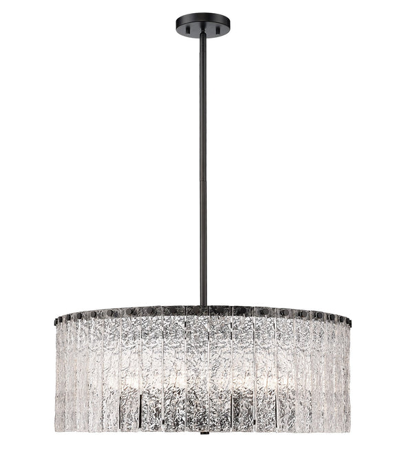 Z-Lite - 1943P26-MB - Ten Light Pendant - Glacier - Matte Black from Lighting & Bulbs Unlimited in Charlotte, NC