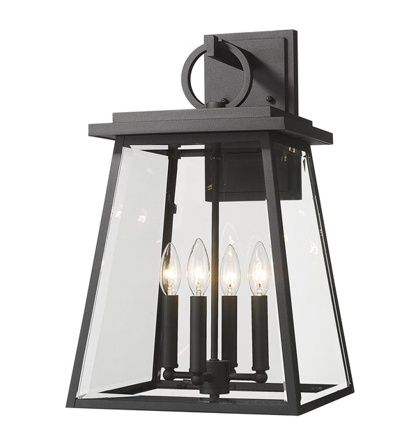 Z-Lite - 521B-BK - Four Light Outdoor Wall Sconce - Broughton - Black from Lighting & Bulbs Unlimited in Charlotte, NC