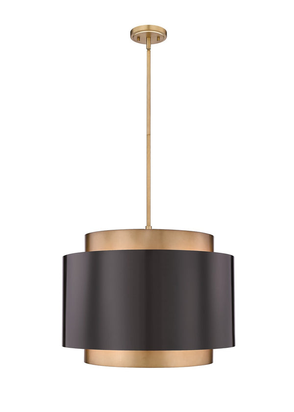 Z-Lite - 739P32-BRZ-RB - Four Light Pendant - Harlech - Bronze / Rubbed Brass from Lighting & Bulbs Unlimited in Charlotte, NC