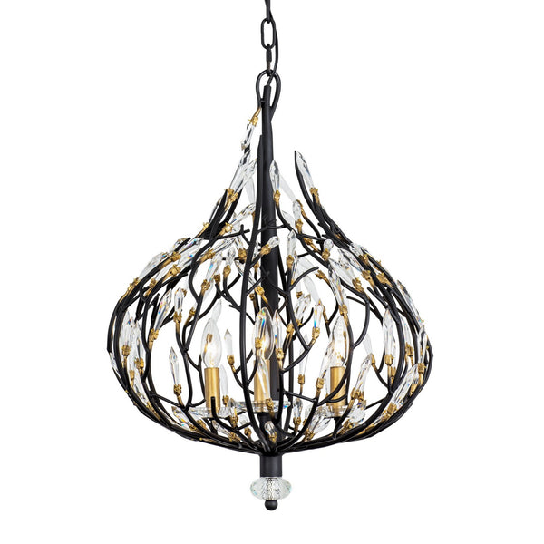 Varaluz - 271P03MBFG - Three Light Pendant - Bask - Matte Black/French Gold from Lighting & Bulbs Unlimited in Charlotte, NC