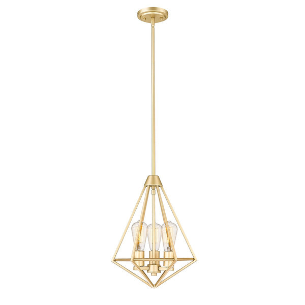 Millennium - 2213-PMG - Three Light Pendant - Dawes - Painted Modern Gold from Lighting & Bulbs Unlimited in Charlotte, NC
