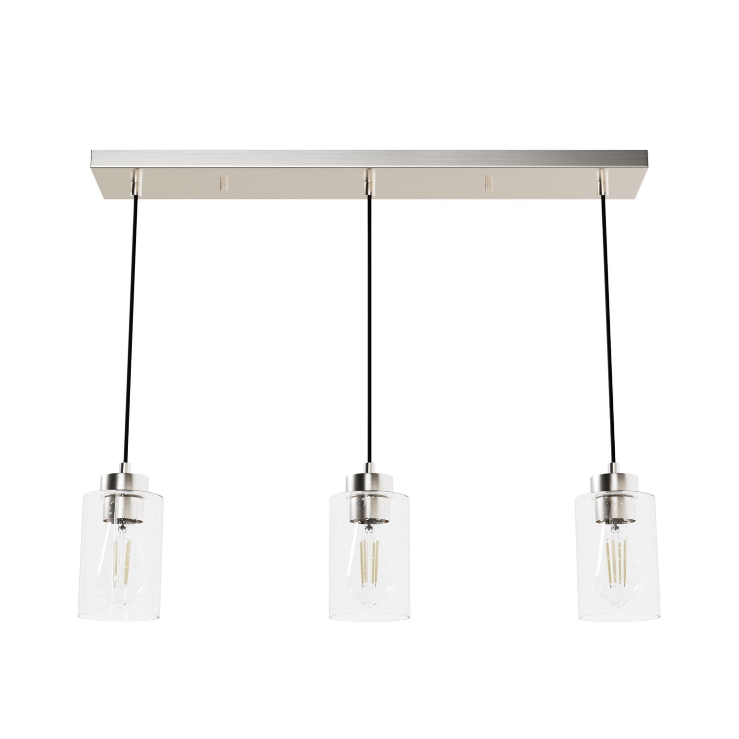 Hunter - 13068 - Three Light Linear Cluster - Hartland - Brushed Nickel from Lighting & Bulbs Unlimited in Charlotte, NC
