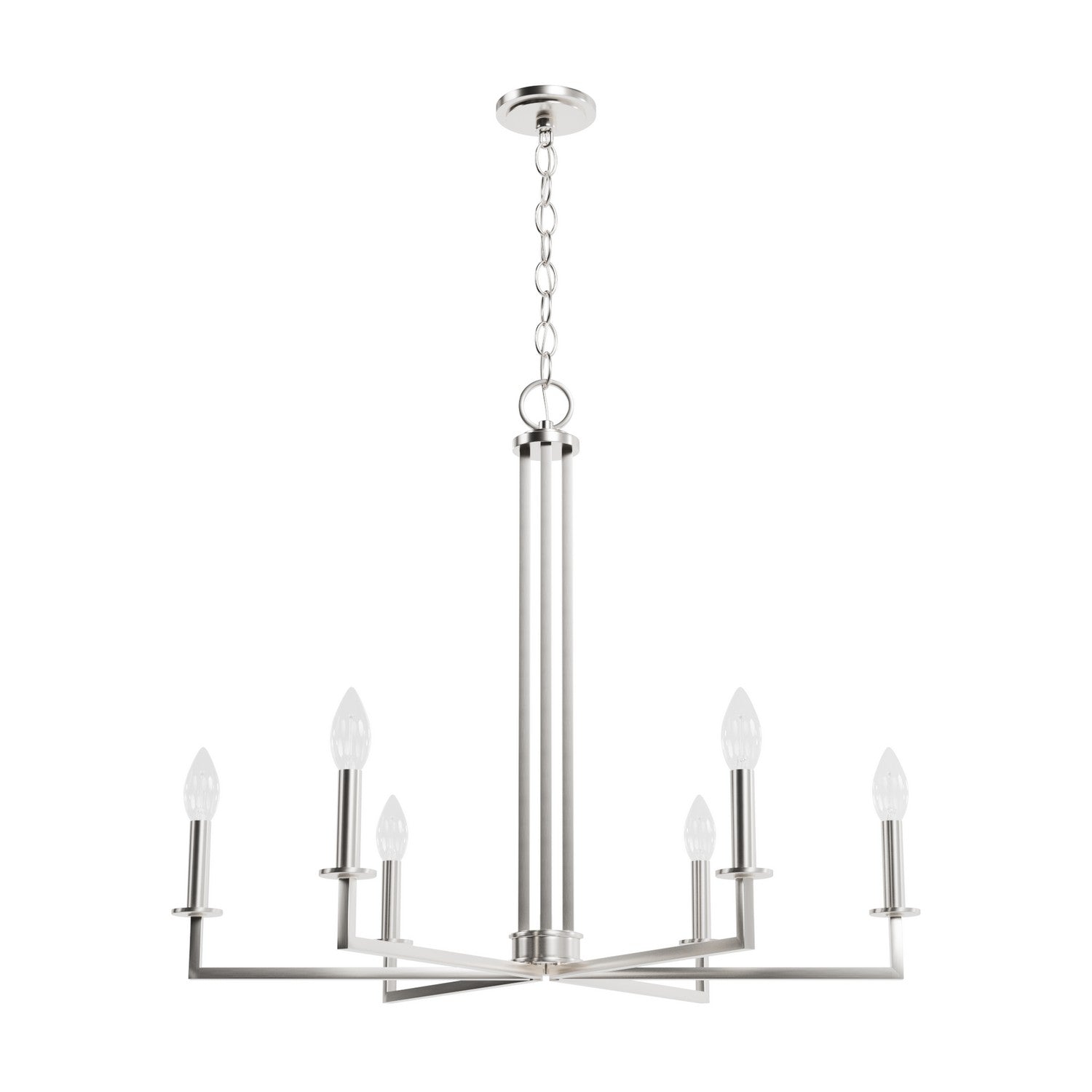 Hunter - 19621 - Six Light Chandelier - Bearden - Brushed Nickel from Lighting & Bulbs Unlimited in Charlotte, NC