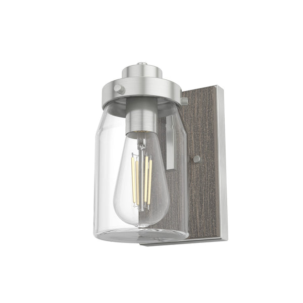 Hunter - 48016 - One Light Wall Sconce - Devon Park - Brushed Nickel from Lighting & Bulbs Unlimited in Charlotte, NC