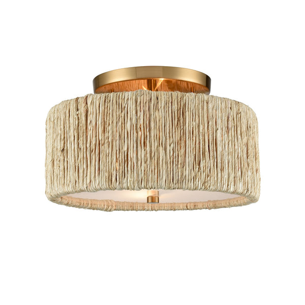 ELK Home - 32468/2 - Two Light Semi Flush Mount - Abaca - Satin Brass from Lighting & Bulbs Unlimited in Charlotte, NC