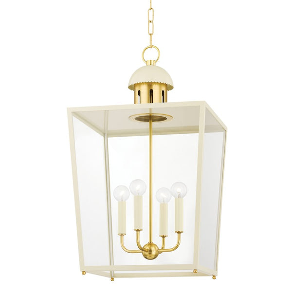 Mitzi - H737704L-AGB/SCR - Four Light Lantern - June - Aged Brass from Lighting & Bulbs Unlimited in Charlotte, NC