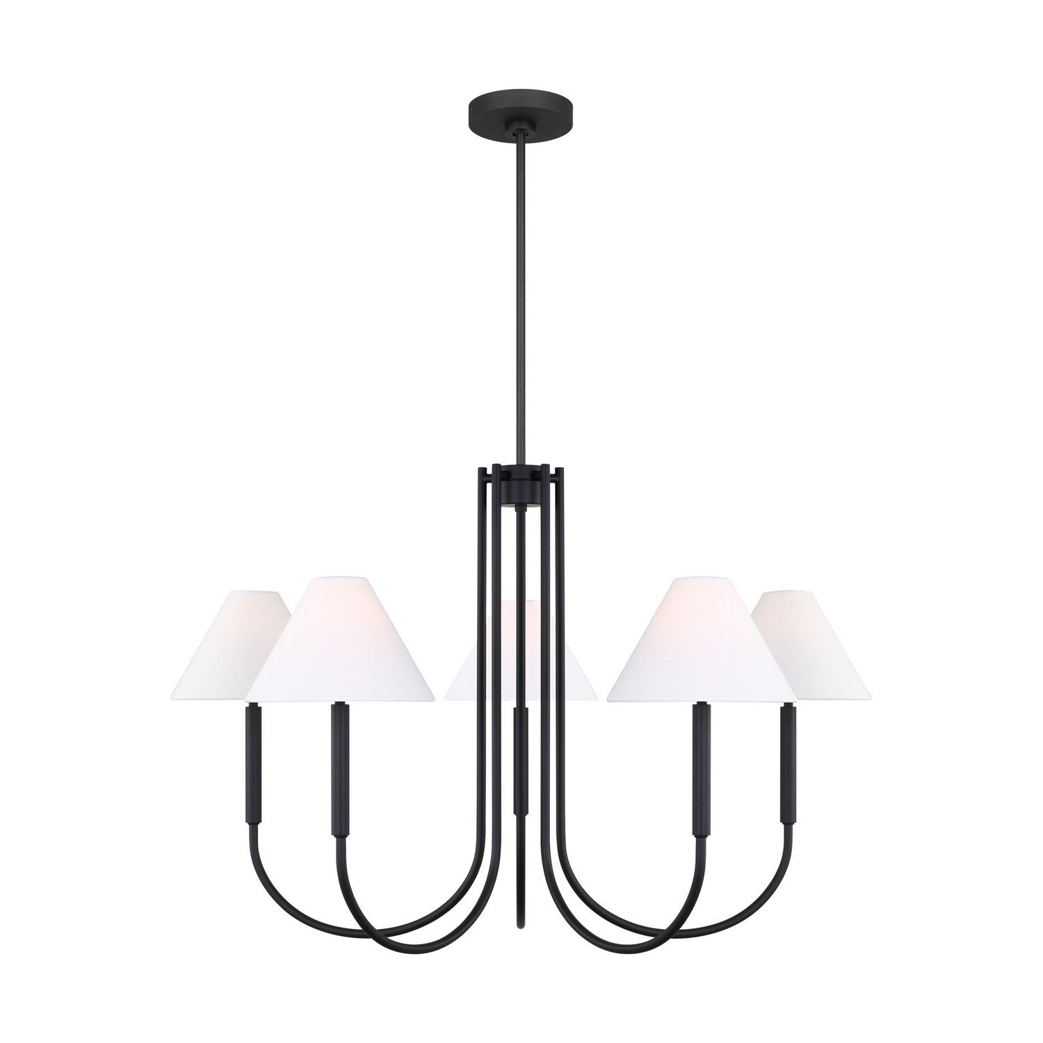 Visual Comfort Studio - DJC1035MBK - Six Light Chandelier - Porteau - Midnight Black from Lighting & Bulbs Unlimited in Charlotte, NC