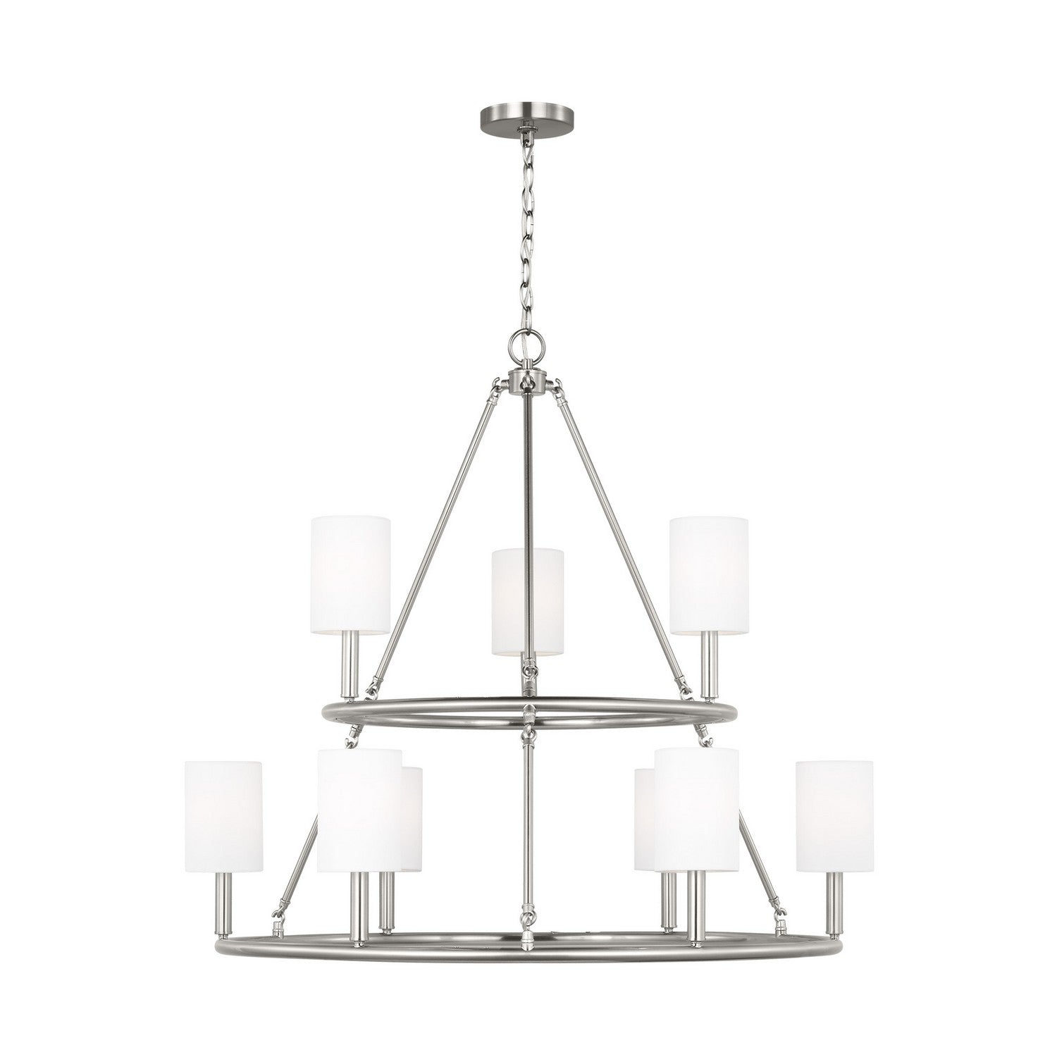 Visual Comfort Studio - DJC1099BS - Nine Light Chandelier - Egmont - Brushed Steel from Lighting & Bulbs Unlimited in Charlotte, NC