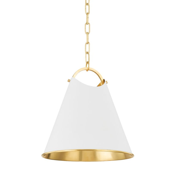 Hudson Valley - 6214-AGB/SWH - One Light Pendant - Burnbay - Aged Brass from Lighting & Bulbs Unlimited in Charlotte, NC