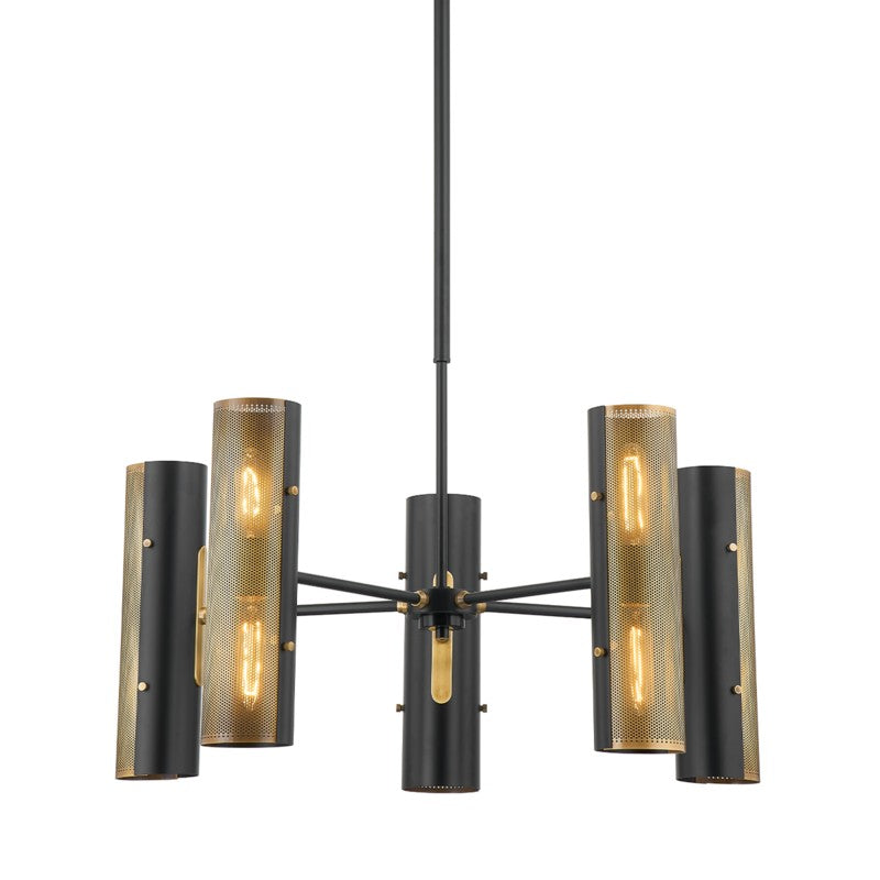 Troy Lighting - F5630-PBR/SBK - Ten Light Chandelier - Mikka - Patina Brass from Lighting & Bulbs Unlimited in Charlotte, NC
