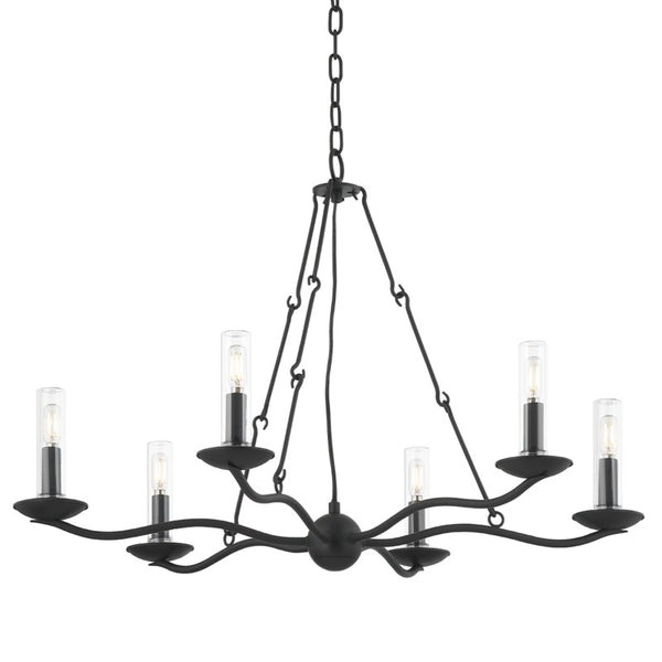 Troy Lighting - F6307-FOR - Six Light Exterior Chandelier - Sawyer - Forged Iron from Lighting & Bulbs Unlimited in Charlotte, NC