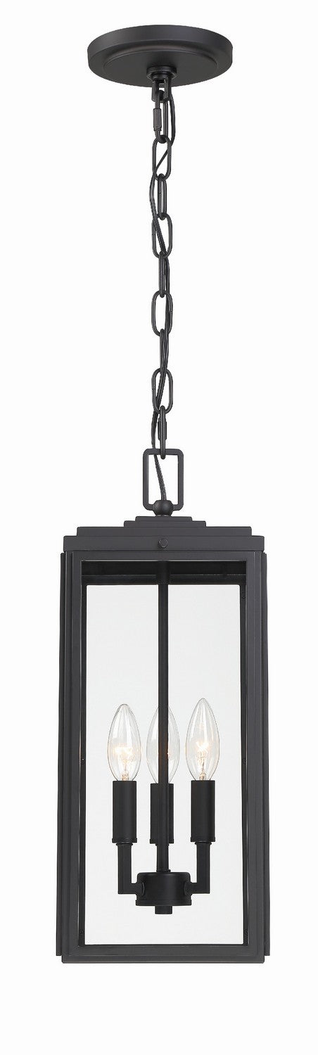 Crystorama - BYR-80105-MK - Three Light Outdoor Pendant - Byron - Matte Black from Lighting & Bulbs Unlimited in Charlotte, NC