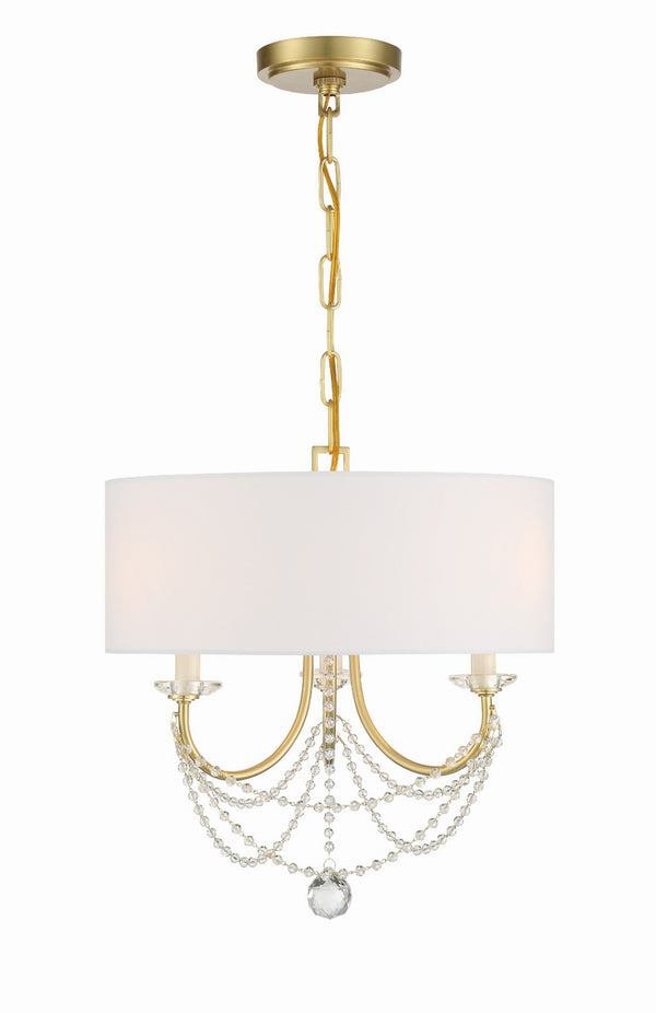 Crystorama - DEL-90803-AG - Three Light Mini Chandelier - Delilah - Aged Brass from Lighting & Bulbs Unlimited in Charlotte, NC