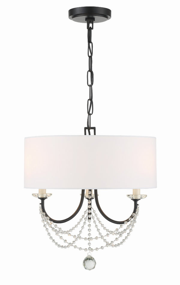 Crystorama - DEL-90803-MK - Three Light Mini Chandelier - Delilah - Matte Black from Lighting & Bulbs Unlimited in Charlotte, NC