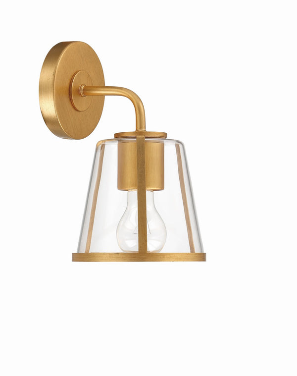 Crystorama - FUL-911-GA-CL - One Light Bath - Fulton - Antique Gold from Lighting & Bulbs Unlimited in Charlotte, NC