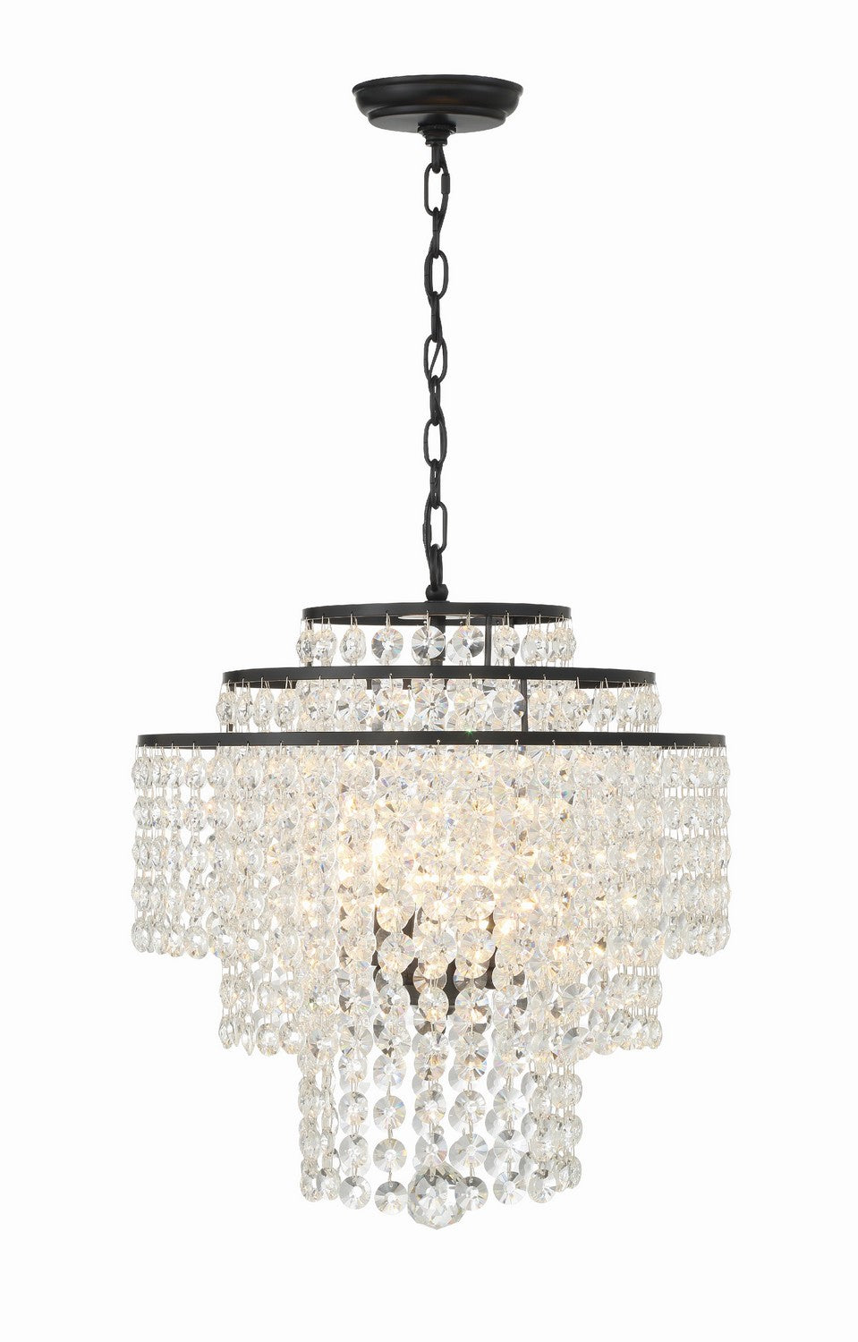 Crystorama - GAB-B7304-MK - Four Light Chandelier - Gabrielle - Matte Black from Lighting & Bulbs Unlimited in Charlotte, NC