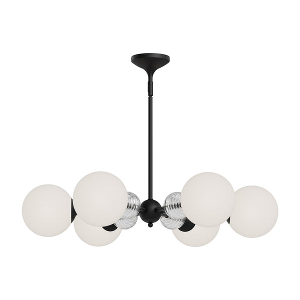 Alora - CH415330MBOP - Six Light Chandelier - Celia - Brushed Gold/Opal Glass|Matte Black/Opal Glass from Lighting & Bulbs Unlimited in Charlotte, NC