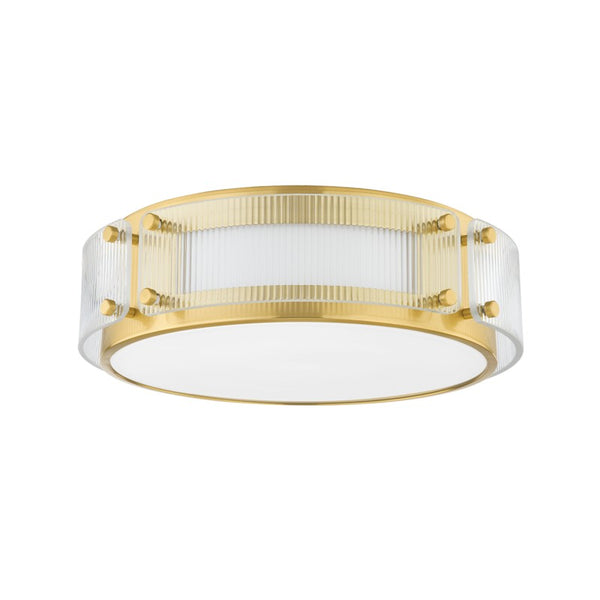 Hudson Valley - 4714-AGB - LED Flush Mount - Clifford - Aged Brass from Lighting & Bulbs Unlimited in Charlotte, NC
