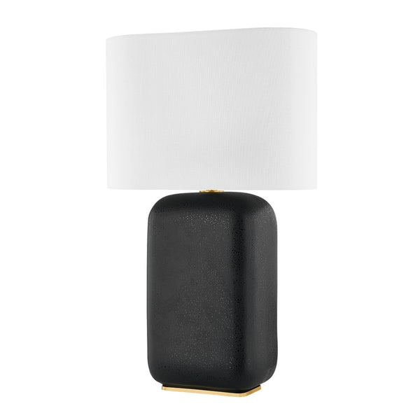 Hudson Valley - L1919-AGB/CBV - One Light Table Lamp - Arthur - Aged Brass/Black Lava Ceramic from Lighting & Bulbs Unlimited in Charlotte, NC