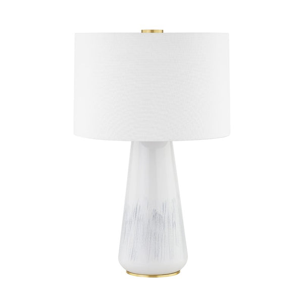 Hudson Valley - L1958-AGB/CWA - One Light Table Lamp - Saugerties - Aged Brass/Gloss White Ash Ceramic from Lighting & Bulbs Unlimited in Charlotte, NC