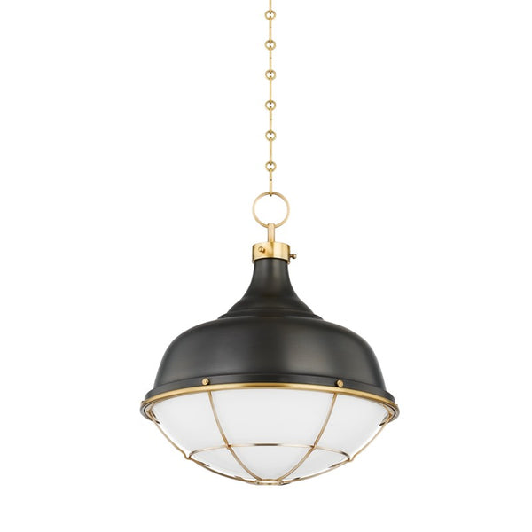 Hudson Valley - MDS1502-AGB/DB - One Light Pendant - Holkham - Aged Brass from Lighting & Bulbs Unlimited in Charlotte, NC