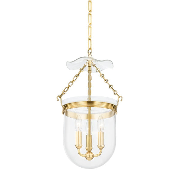 Hudson Valley - MDS1601-AGB - Three Light Lantern - Rousham - Aged Brass from Lighting & Bulbs Unlimited in Charlotte, NC