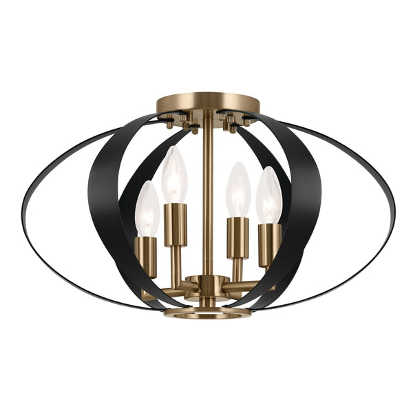 Kichler - 52588CPZ - Four Light Flush Mount - Cecil - Champagne Bronze from Lighting & Bulbs Unlimited in Charlotte, NC