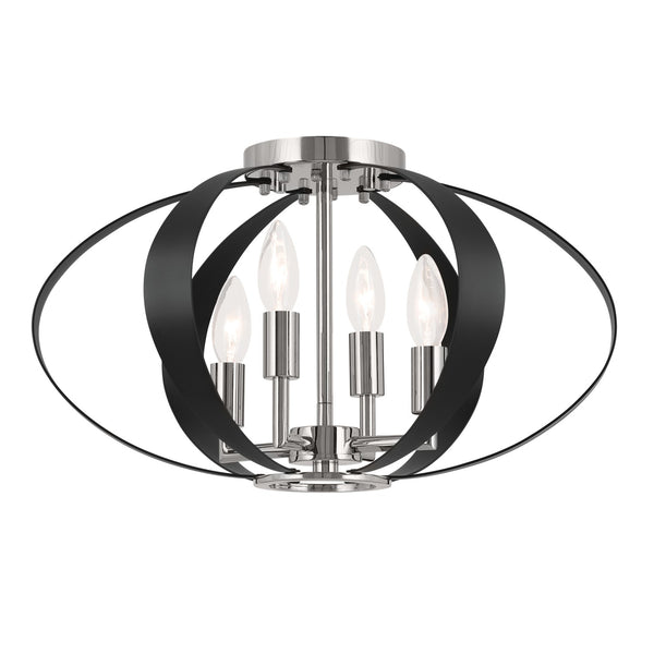 Kichler - 52588PN - Four Light Flush Mount - Cecil - Polished Nickel from Lighting & Bulbs Unlimited in Charlotte, NC