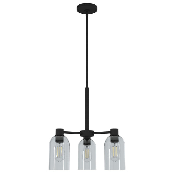 Hunter - 19707 - Three Light Chandelier - Lochmeade - Natural Black Iron from Lighting & Bulbs Unlimited in Charlotte, NC