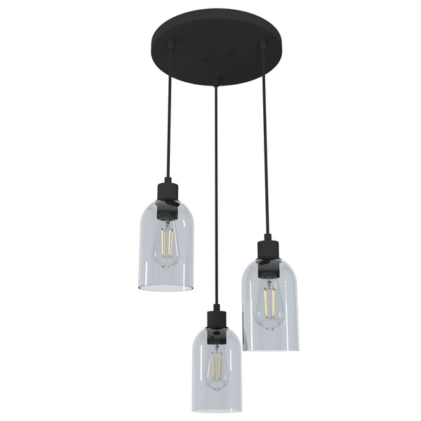 Hunter - 19719 - Three Light Cluster - Lochmeade - Natural Black Iron from Lighting & Bulbs Unlimited in Charlotte, NC