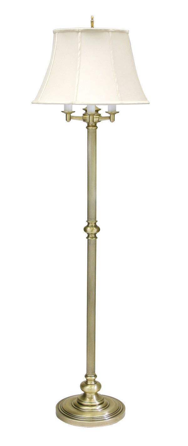 Four Light Floor Lamp from the Newport Collection in Antique Brass Finish by House of Troy