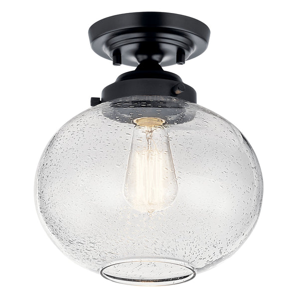 Kichler - 42296BK - One Light Semi Flush Mount - Avery - Black from Lighting & Bulbs Unlimited in Charlotte, NC