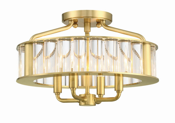 Crystorama - FAR-6000-AG - Four Light Semi Flush Mount - Farris - Aged Brass from Lighting & Bulbs Unlimited in Charlotte, NC